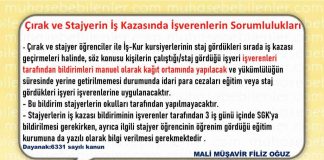 Çırak ve Stajyerin İş Kazasında İşverenlerin Sorumlulukları
