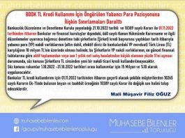 BDDK TL Kredi Kullanımı İçin Öngörülen Yabancı Para Pozisyonuna İlişkin Sınırlamaları Daralttı