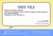 2023 YILI ESNAF MUAFLİĞİ LİMİTİ