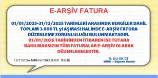 2025 ve 2026 Yılı Sonrasındaki Fatura Düzenleme Sınırı Hakkında