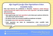 Ağır Engelli Çocuğu Olan Sigortalıların Erken Emeklilik Hakkı