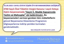 ÖTV BEYANNAMESİNDE DEĞİŞİKLİK HK.