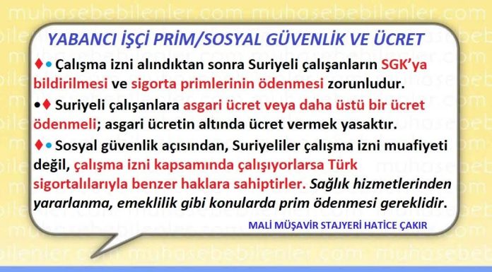 YABANCI İŞÇİ PRİM/SOSYAL GÜVENLİK VE ÜCRET