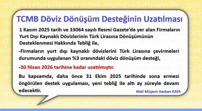 TCMB Döviz Dönüşüm Desteğinin Uzatılması