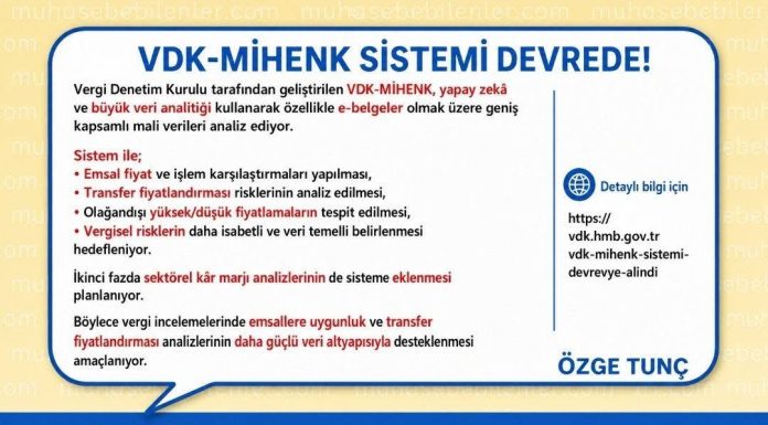 VDK-MİHENK SİSTEMİ DEVREDE!