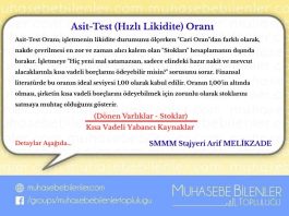 Asit-Test (Hızlı Likidite) Oranı Asit-Test Oranı