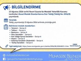 Meslekî Yeterlilik Kurumu tarafından Ulusal Meslek Standartları Hk.