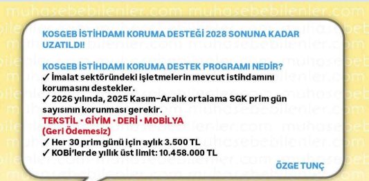 KOSGEB İSTİHDAMI KORUMA DESTEĞİ HK.