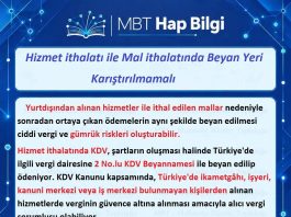 Hizmet ithalatı ile Mal ithalatında Beyan Yeri Karıştırılmamalı