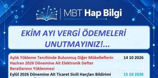 EKİM AYI SON GUN HATIRLATMALARI