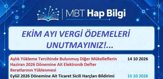 EKİM AYI SON GUN HATIRLATMALARI